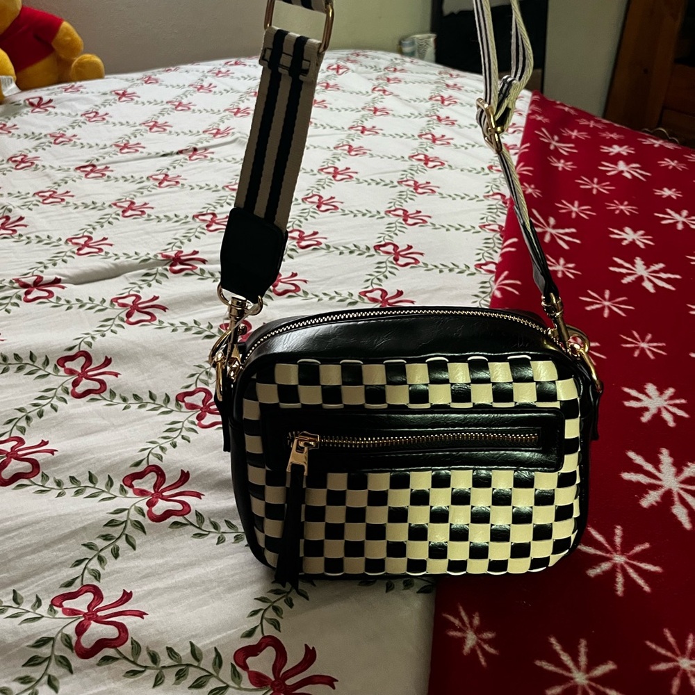 Black and white crossbody bag